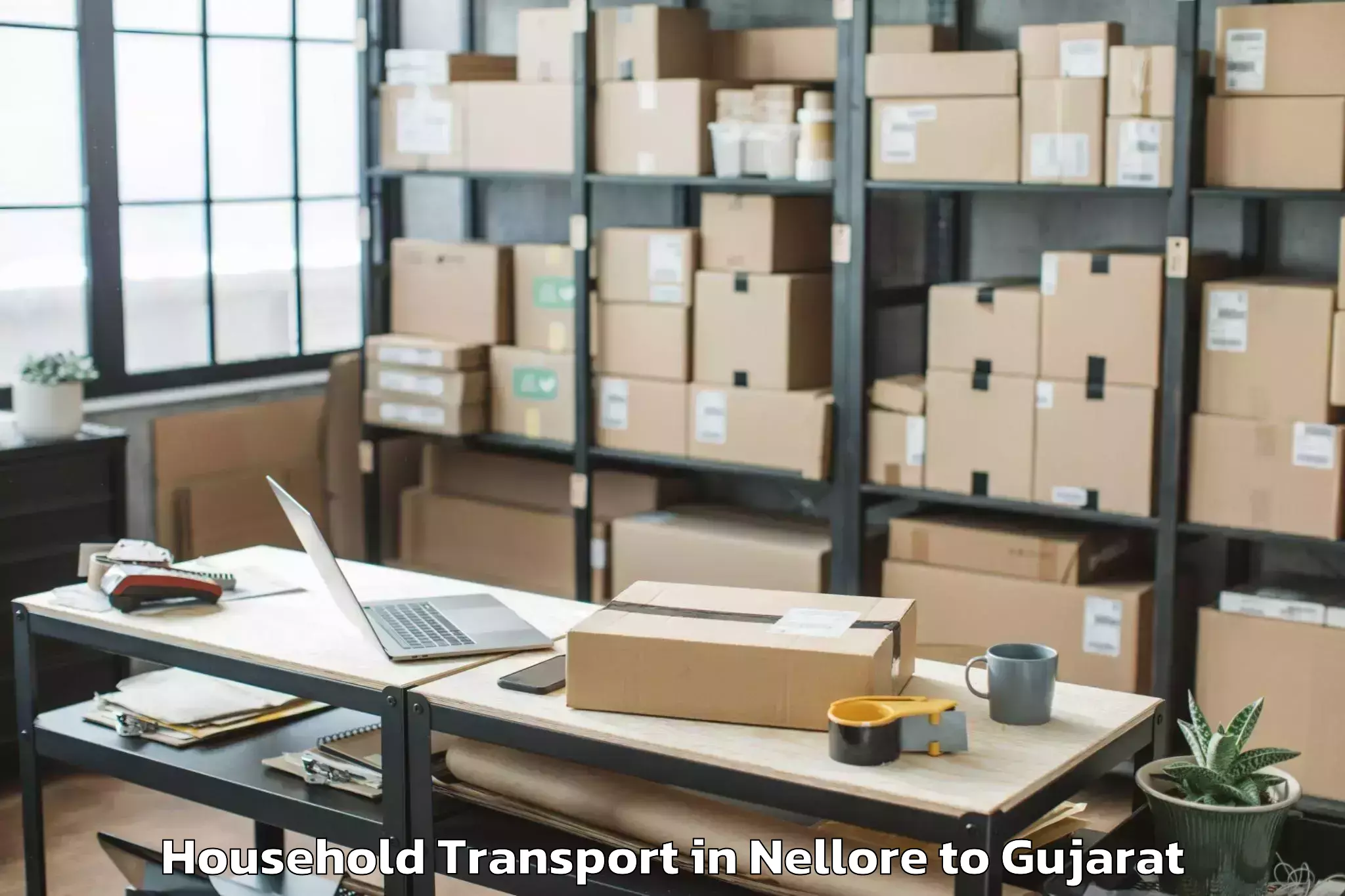 Book Nellore to Khambhaliya Household Transport Online